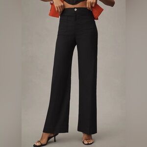 Anthropologie The Colette Full-Length Wide-Leg Pants by Maeve in black Size 25